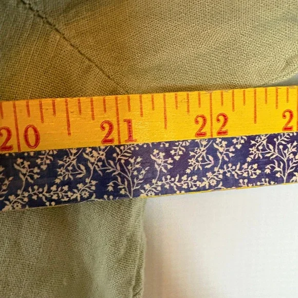 Elena Baldi Made in Italy Linen‎ Tunic Dress Shirt Khaki Green Size S Vacation - Picture 7 of 9